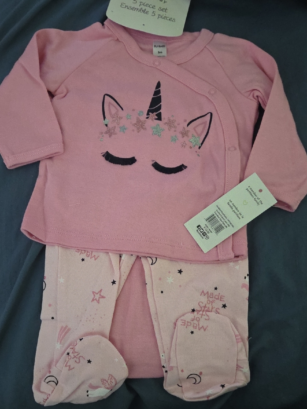 Pink Unicorn Infant Set 5 Pc